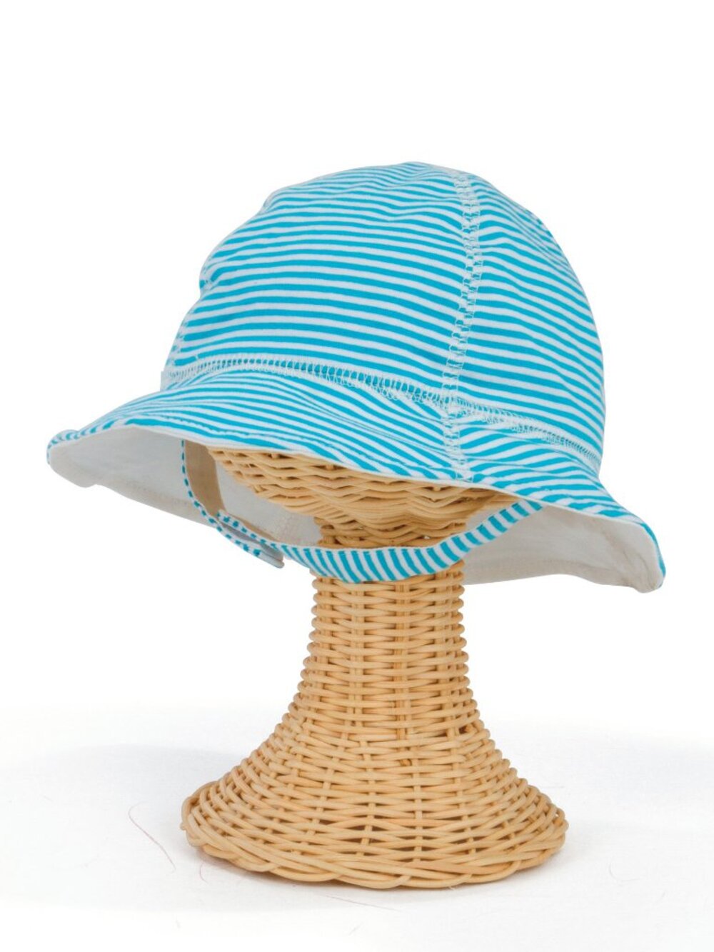 San Diego Hat Co Childrens Striped Jersey Sun Hat with Hook and LoopChin Straps